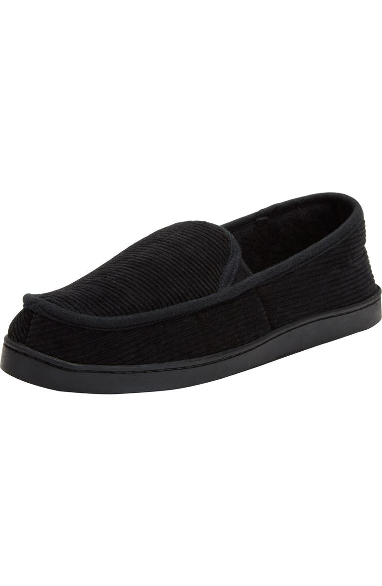 KingSize Cotton Corduroy Slippers, Alternate, color, Black