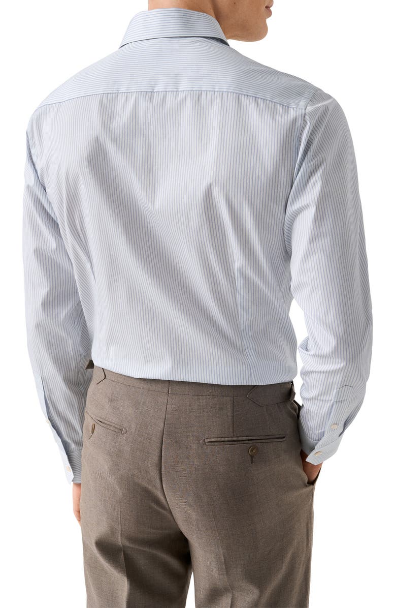 Eton Trim Fit Pinstripe Cotton Dress Shirt, Alternate, color, 