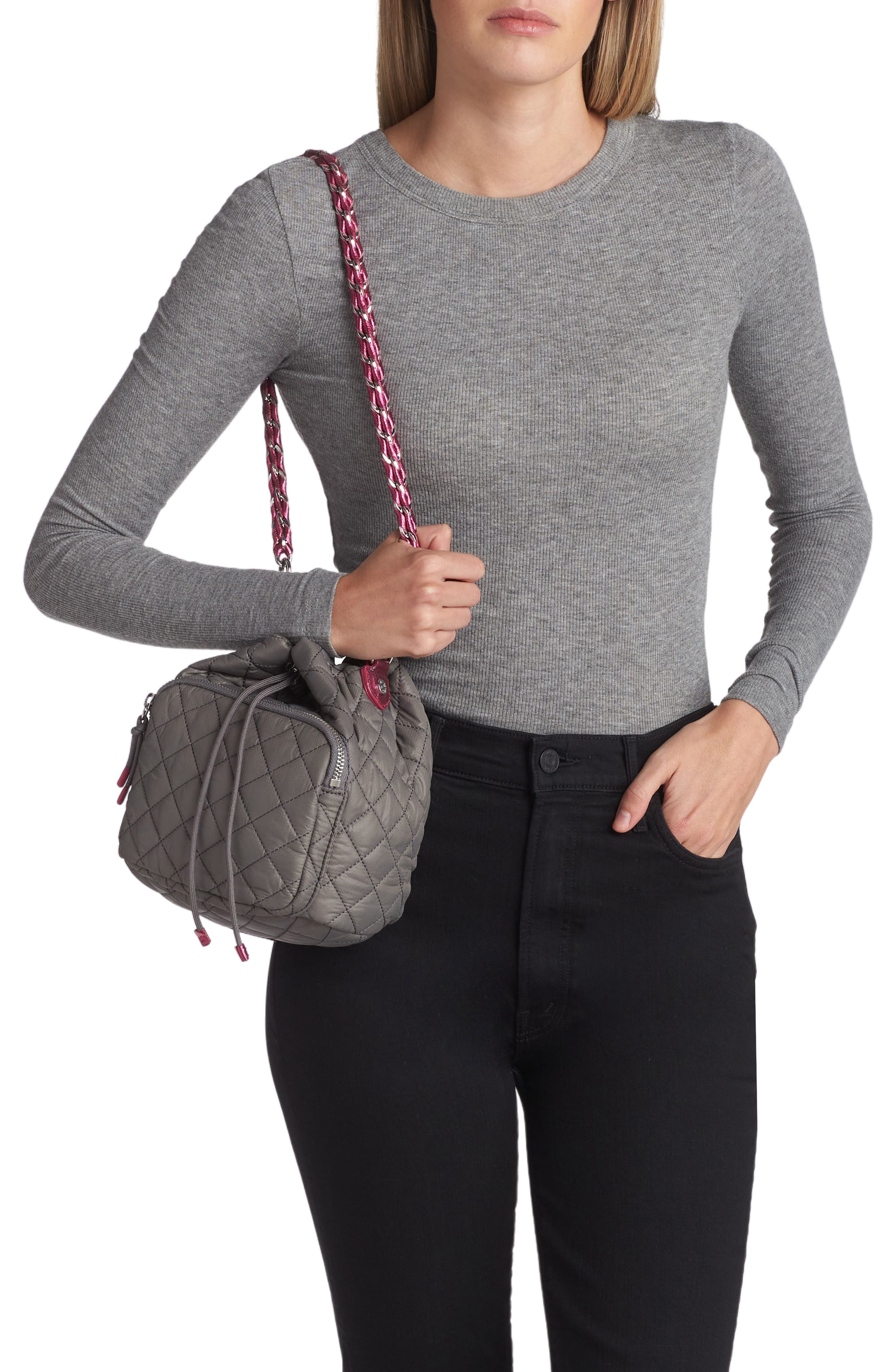 MZ Wallace Crosby Quilted Nylon Bucket Bag, Alternate, color, 