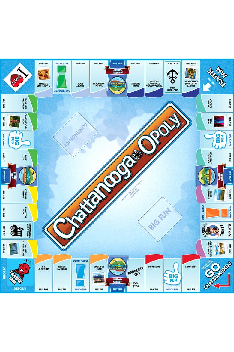 Chattanoogaopoly Monopoly Board Game, Alternate, color, Multicolored
