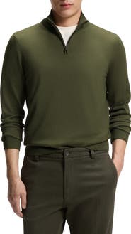 BOSS Ebenji Wool Quarter Zip Sweater