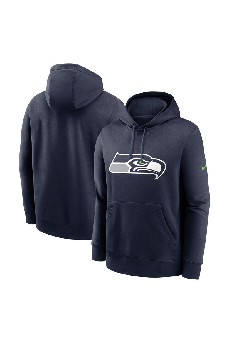 Men's Nike College Navy Seattle Seahawks Primetime Club Logo Hoodie, Main, color, College Navy