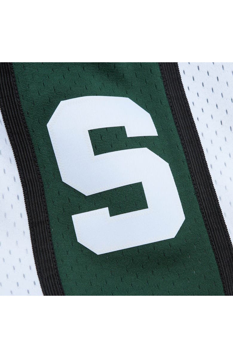 Mitchell & Ness Men's Mitchell & Ness White Michigan State Spartans 125th Basketball Anniversary 1999 Throwback Shorts, Alternate, color, White