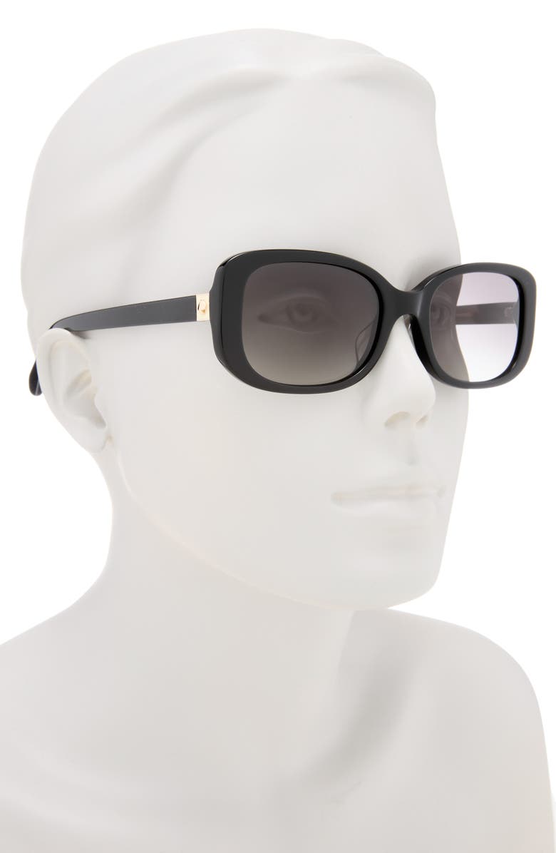 Kate Spade New York dionnas 52mm rectangular sunglasses, Alternate, color, Black