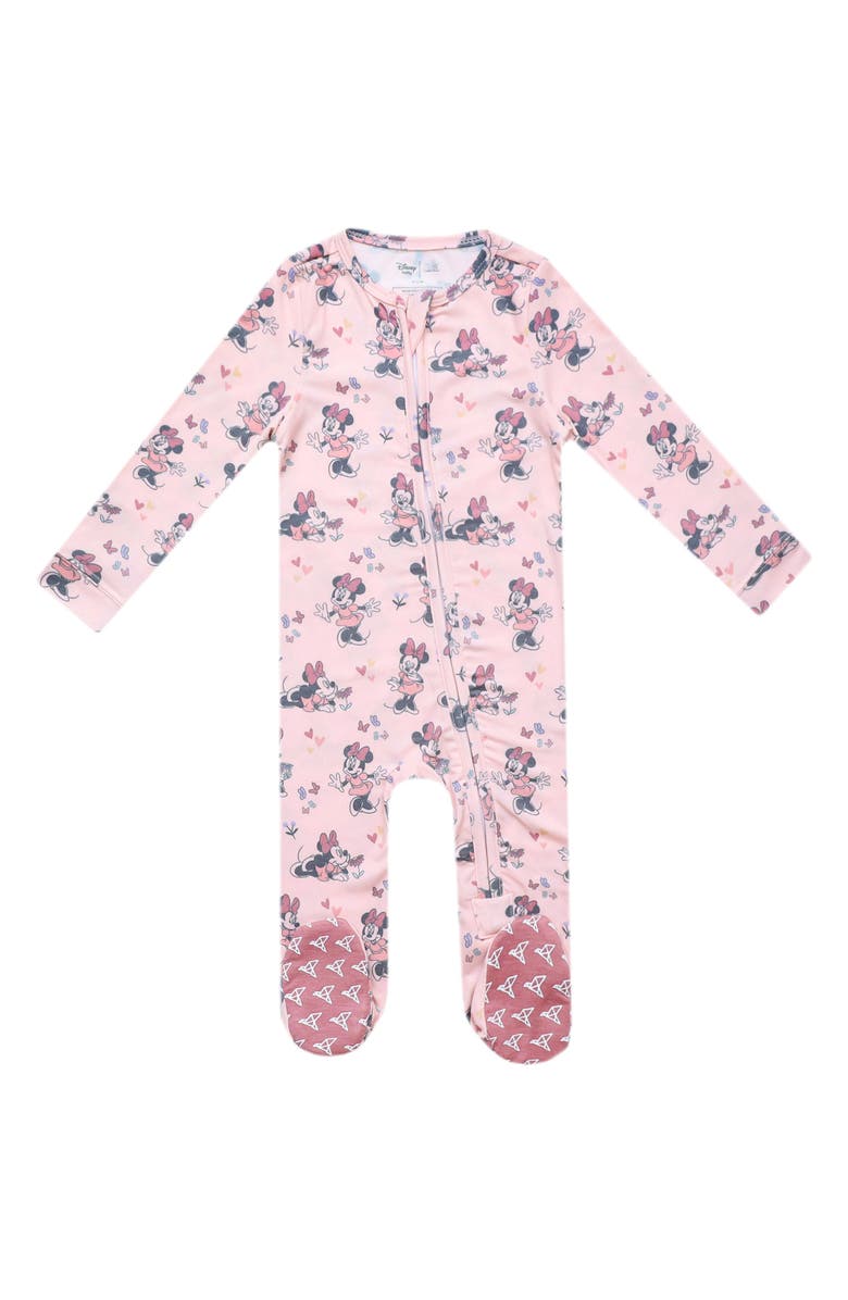 Copper Pearl Minnie Mouse Zip Footie, Main, color, Minnie Mouse