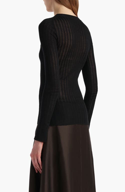 Khaite Elm Ribbed Silk And Wool-blend Top In Black