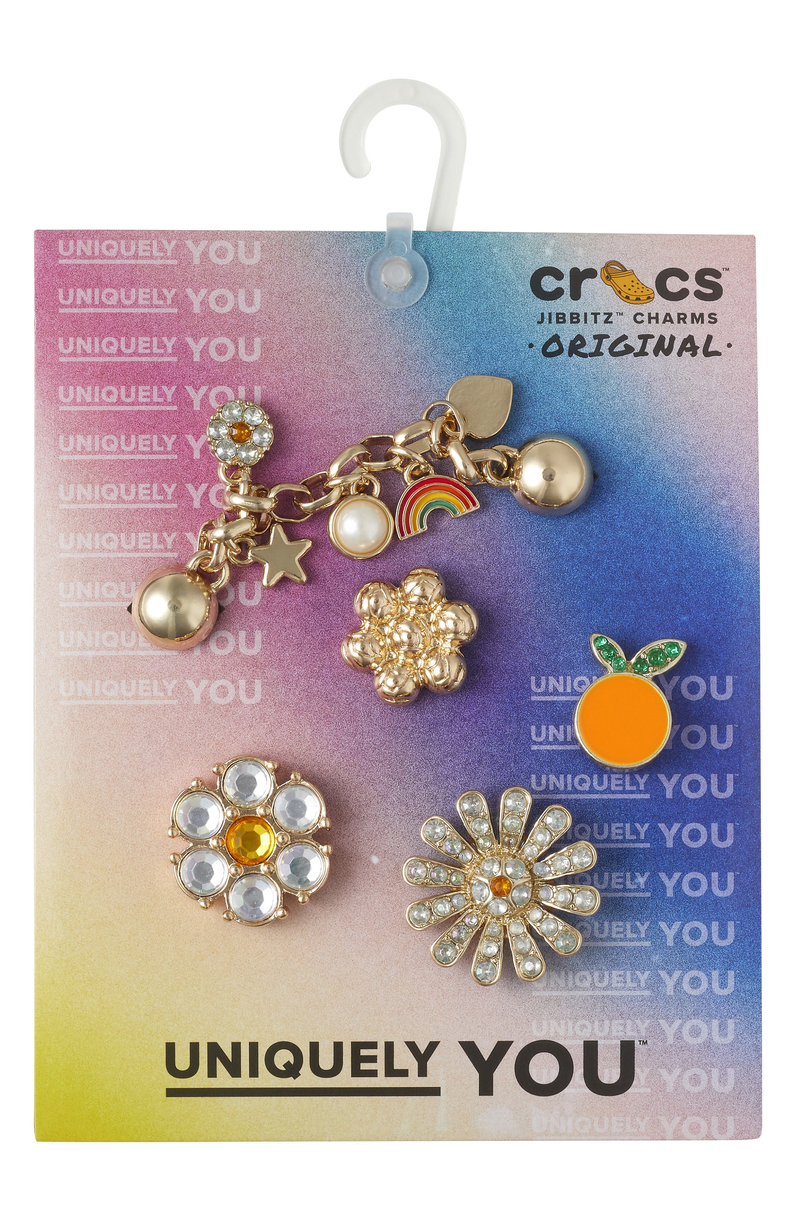Everything Nice Assorted 5-Pack Jibbitz Shoe Charms, Alternate, color, GOLD