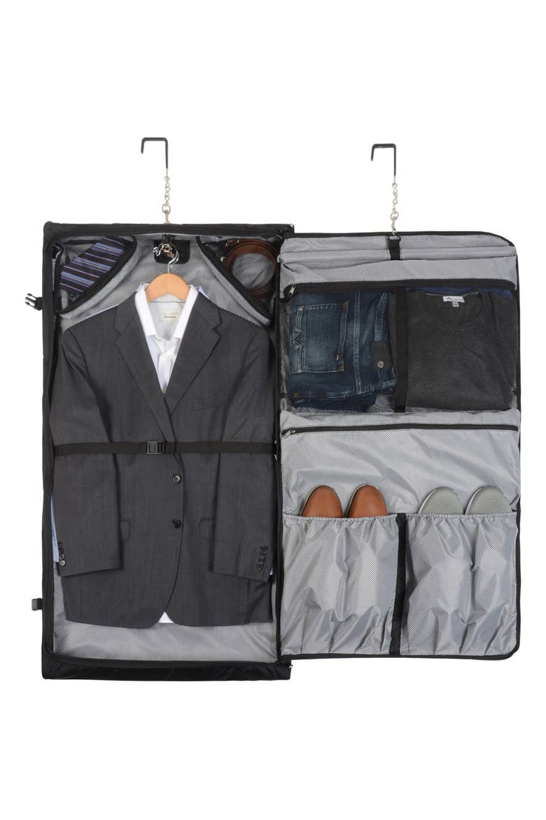 Solutions Premium Garment Bag With Shoulder Strap And Multiple Pockets, Alternate, color, Black