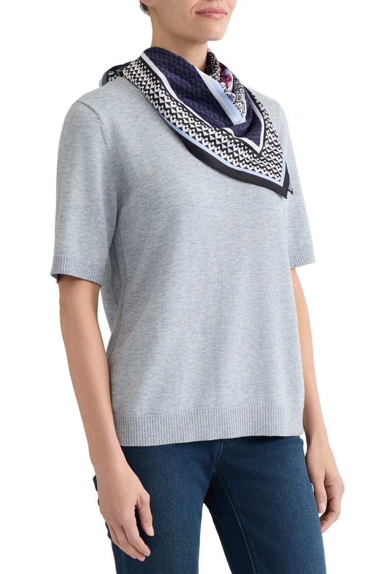 Crewneck Half Sleeve Top, Alternate, color, LIGTH HEATHER GREY