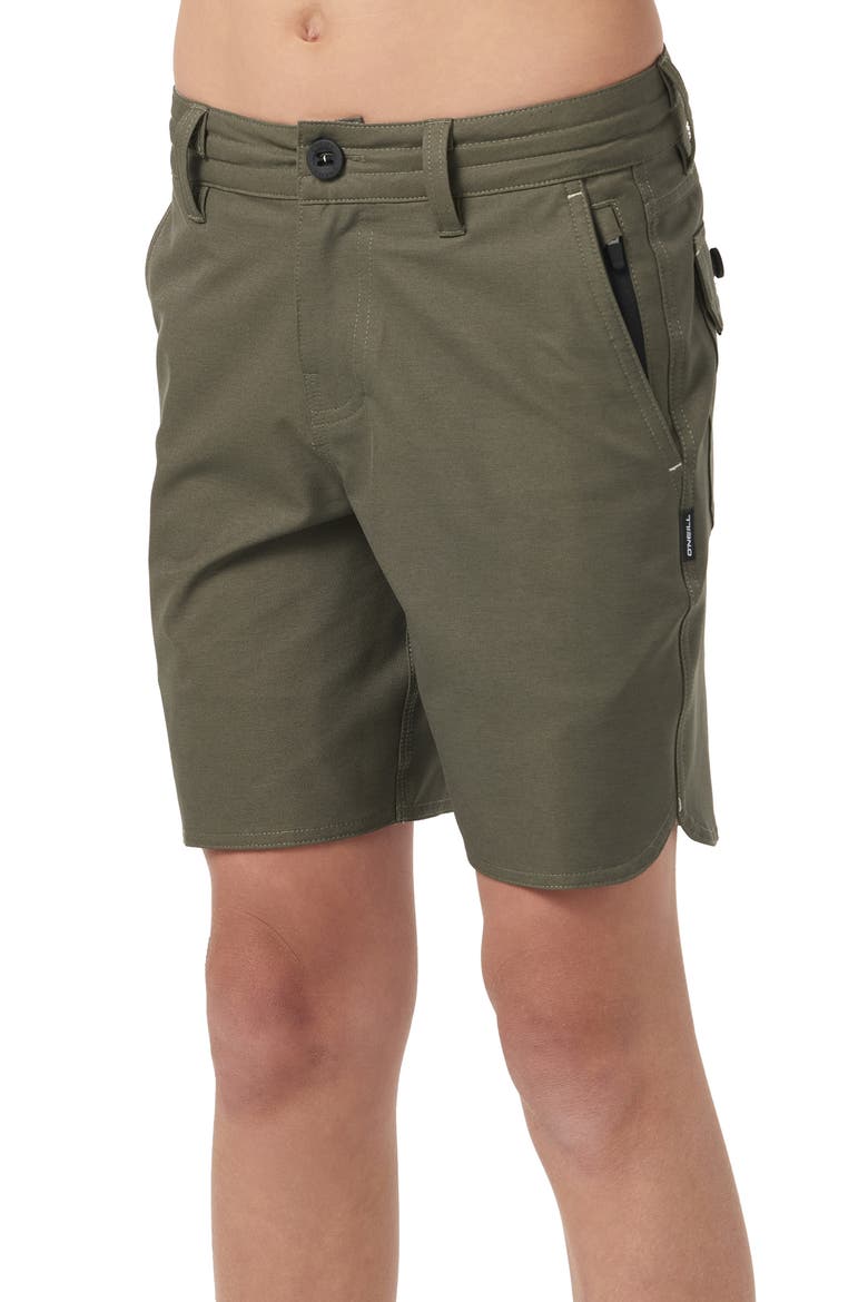 Kids' Utility Scallop Hybrid Shorts, Alternate, color, ARMY