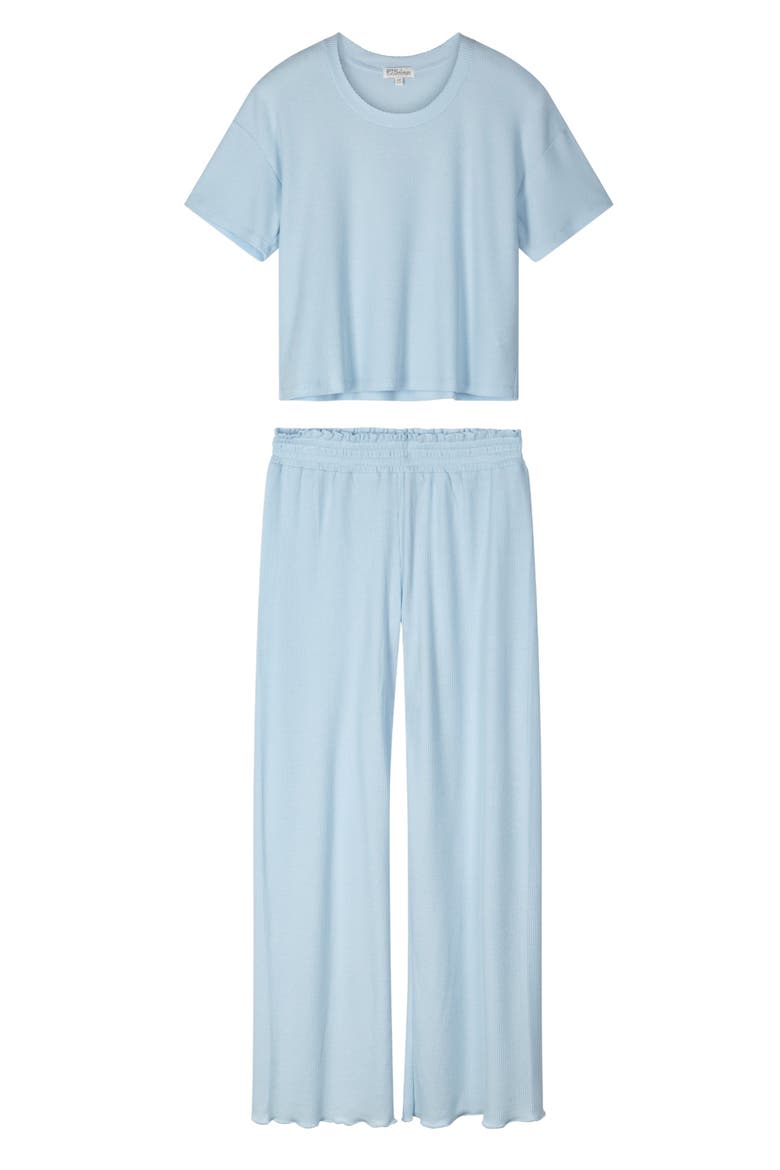 Weekend Waffles Rib Pajamas, Alternate, color, CRYSTAL BLUE