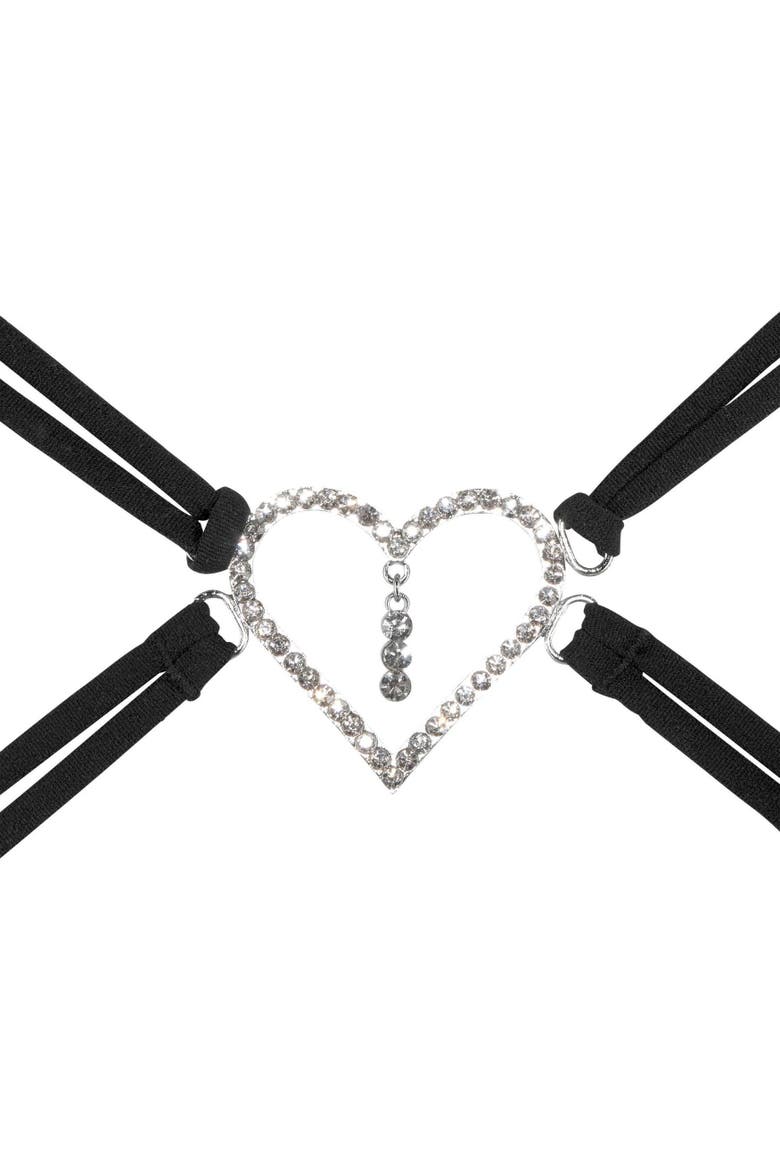 Strappy Heart Push Up Bra, Alternate, color, Black