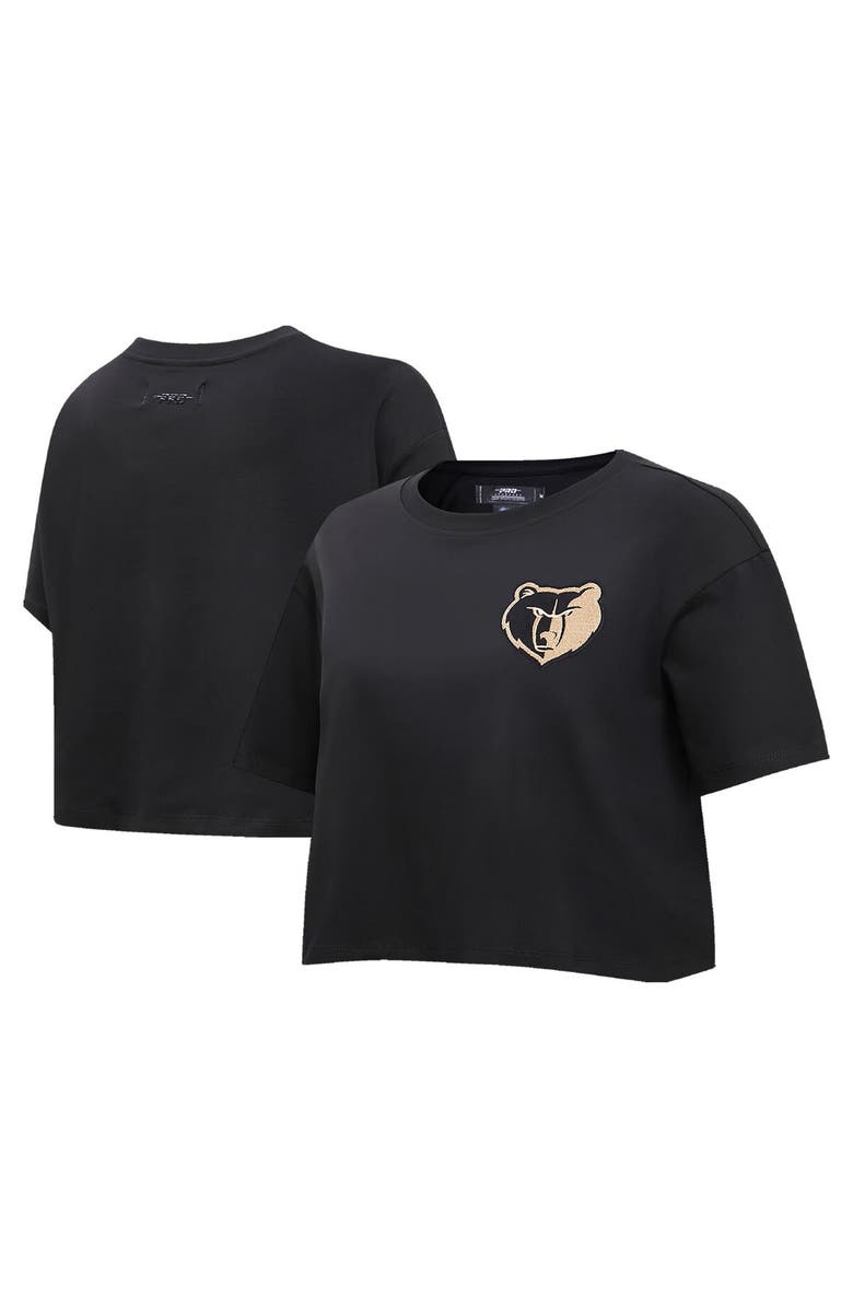 PRO STANDARD Women's Pro Standard Black Memphis Grizzlies Holiday Glam Boxy T-Shirt, Main, color, Black