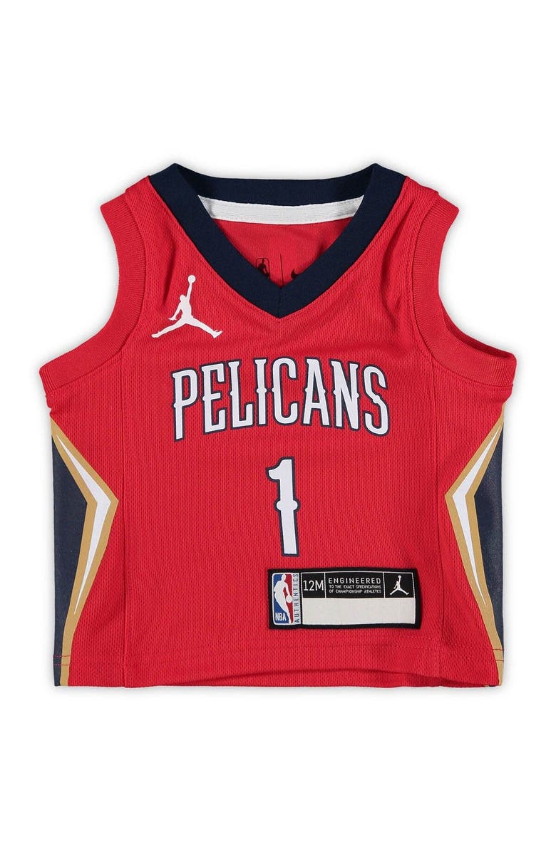 Jordan Brand Infant Jordan Brand Zion Williamson Red New Orleans Pelicans 2020/21 Jersey - Statement Edition, Alternate, color, 