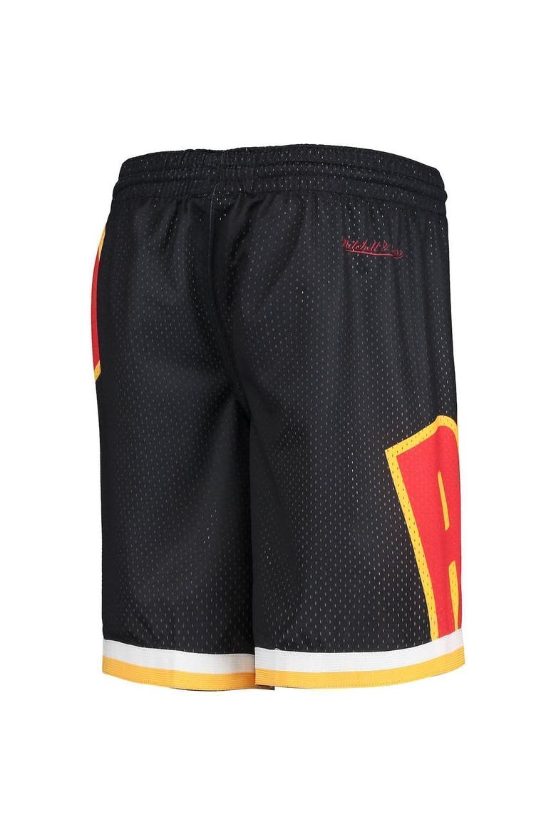 Youth Black Houston Rockets Hardwood Classics Throwback Big Face Mesh Shorts, Alternate, color, BLACK