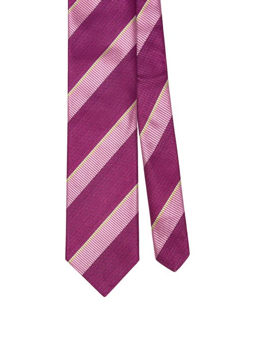 Robert Talbot Robert Bold Stripe Best Of Class Necktie In Pink