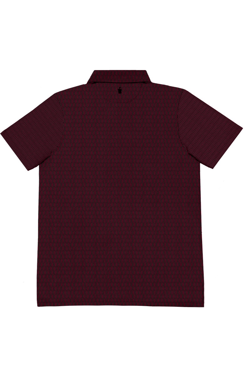 Castle Golf Print Performance Polo Shirt, Alternate, color, Burgundy