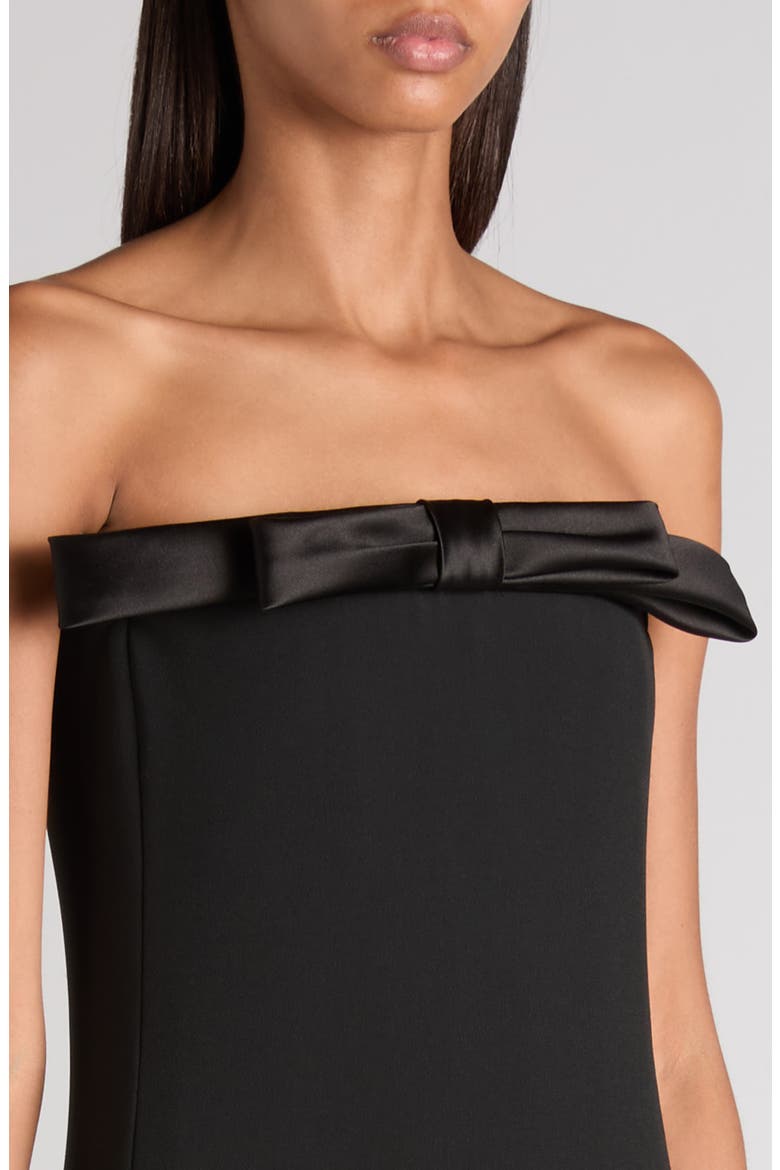 Strapless Crepe Cocktail Dress, Alternate, color, BLACK