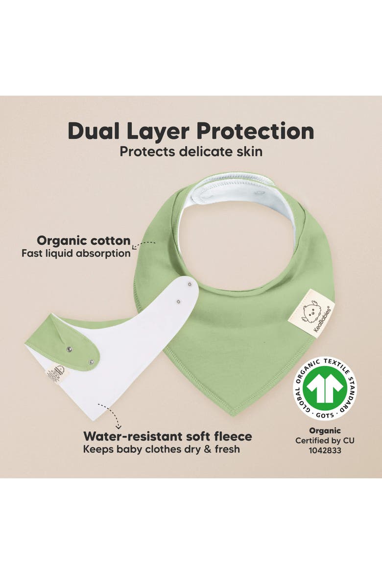 8-Pack Organic Bandana Bibs, Alternate, color, Dew