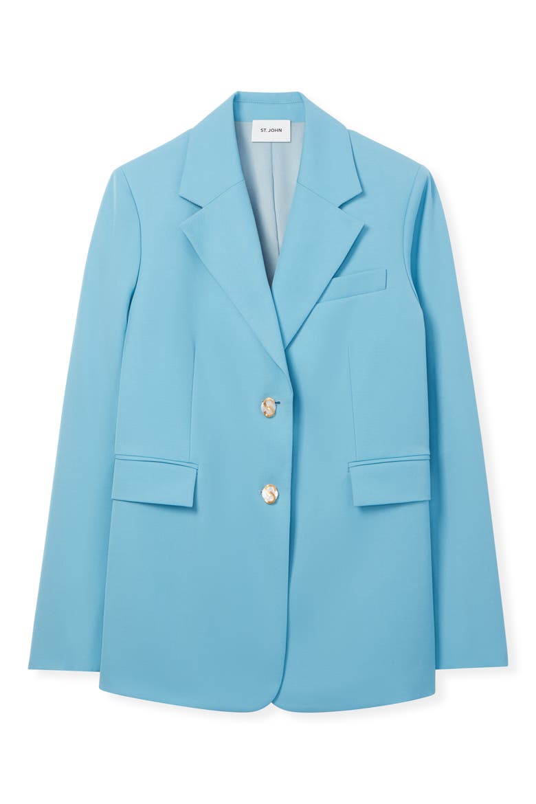 Wool Twill Blazer, Alternate, color, CORNFLOWER