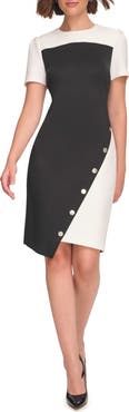 Tommy Hilfiger Asymmetric Scuba Sheath Dress