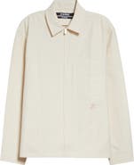 Jacquemus La Chemise Mecano Embroidered Zip Front Shirt