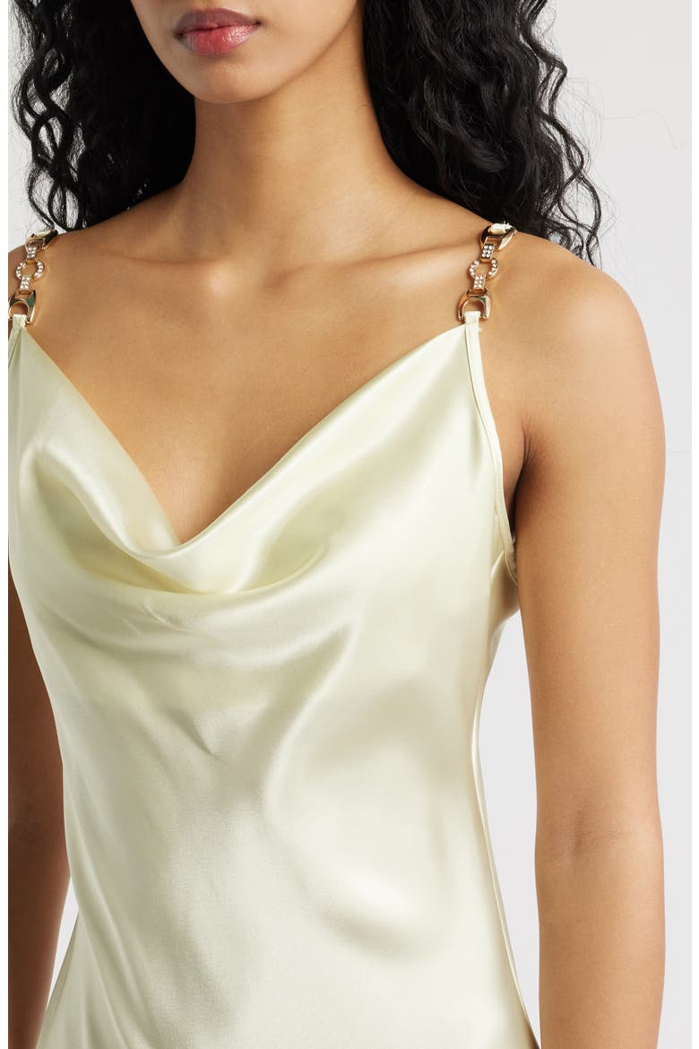 Solid Long Satin Slip Dress, Alternate, color, BUTTER