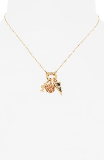 Leith Cubic Zirconia Allstar Basketball Charm Necklace