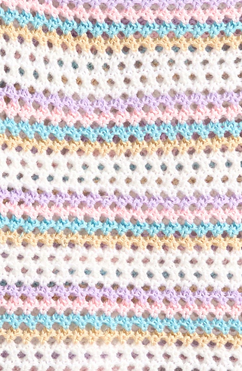 Cotton Emporium Kids' Stripe Open Stitch Sweater, Alternate, color, 