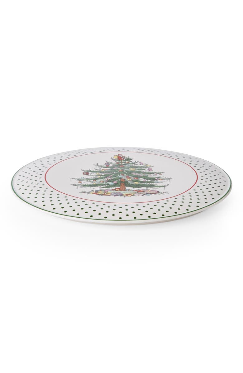 Spode Christmas Tree Polka Dot Cake Plate, Alternate, color, 