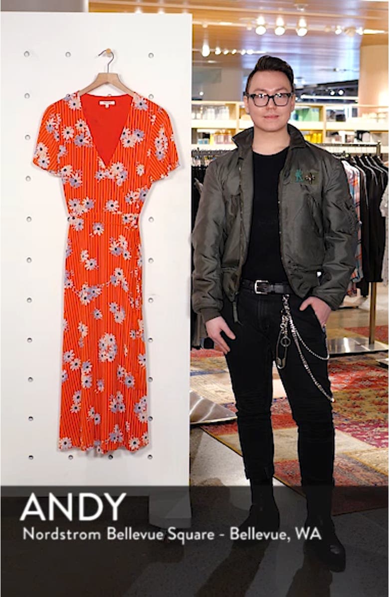 Daisy Society Button Faux Wrap Dress, sales video thumbnail