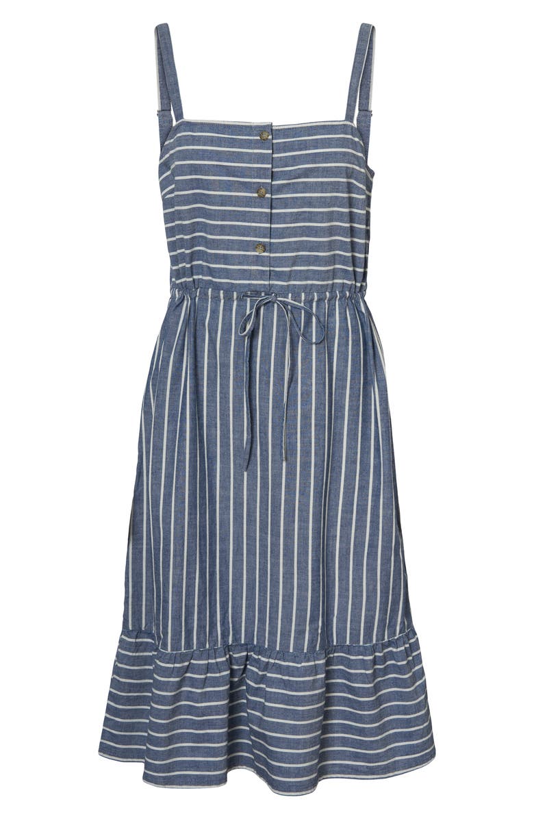 VERO MODA Cary Stripe Chambray Sundress, Alternate, color, Medium Blue Denim