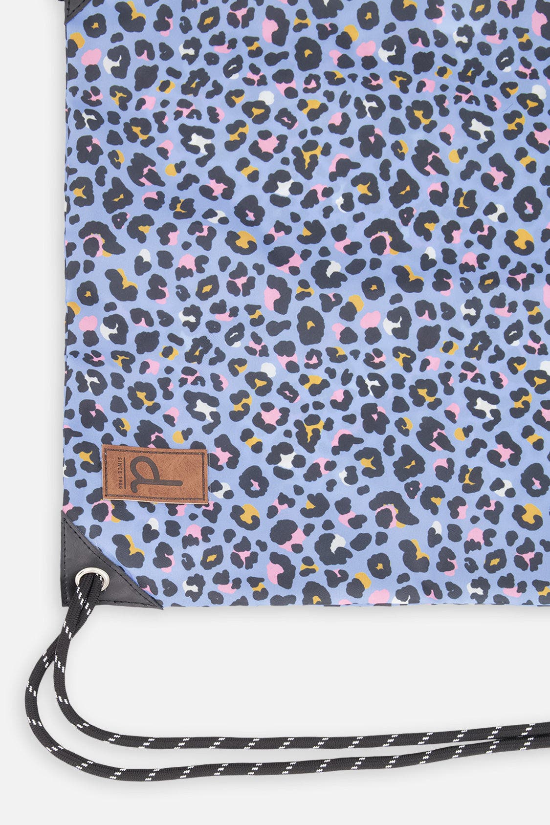 Drawstring Bag, Alternate, color, Blue Leopard Print
