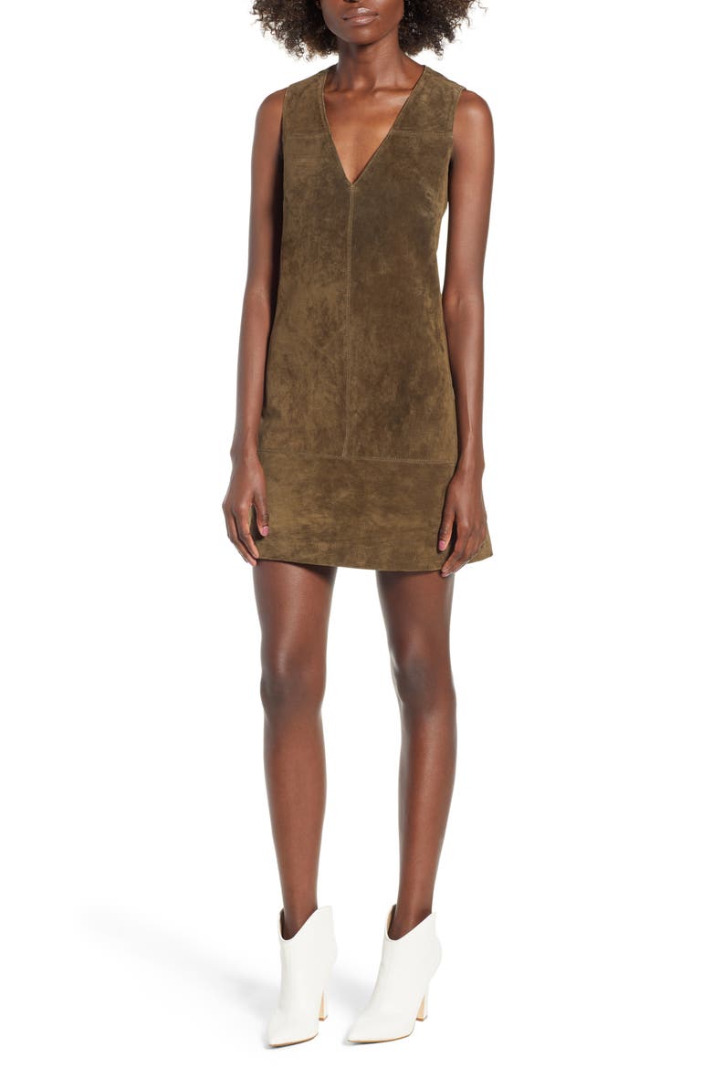 Suede Shift Dress, Main, color, BANK ROLL