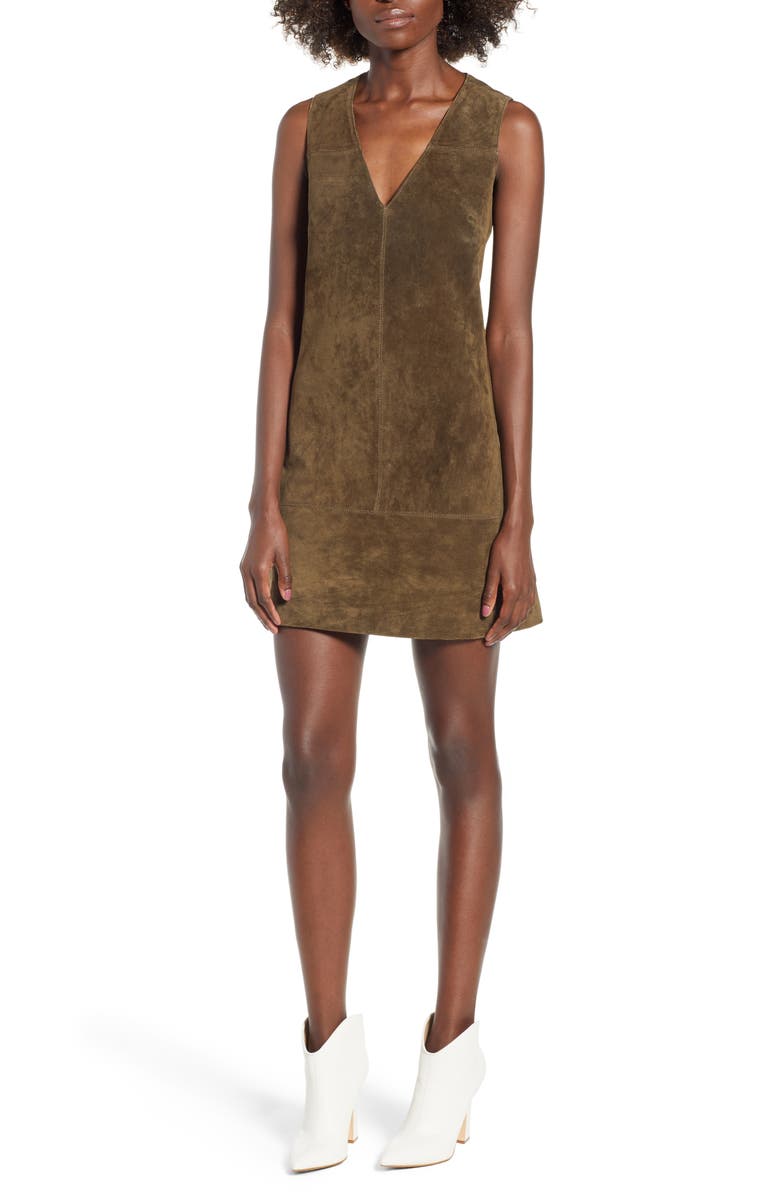 BLANKNYC Suede Shift Dress, Main, color, 
