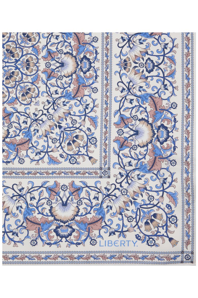 Lodden Silk Square Scarf, Alternate, color, CREAM/BLUE