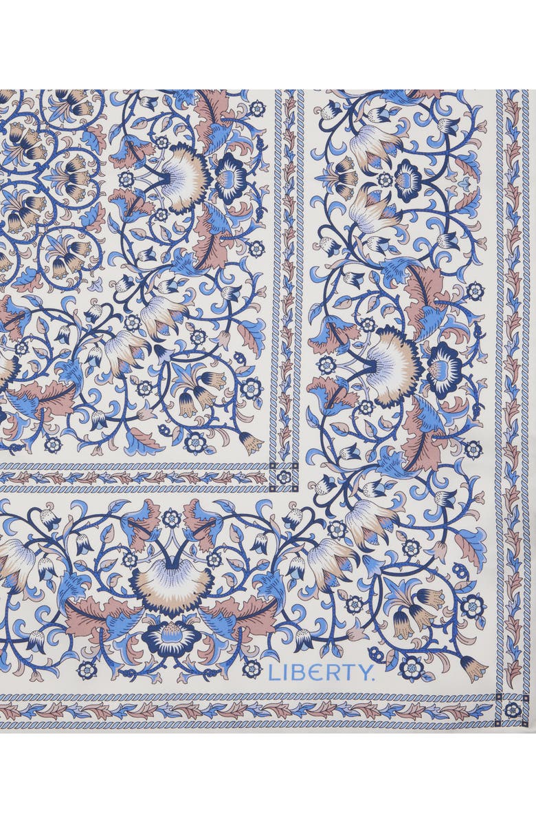 Liberty London Lodden Silk Square Scarf, Alternate, color, Cream/Blue