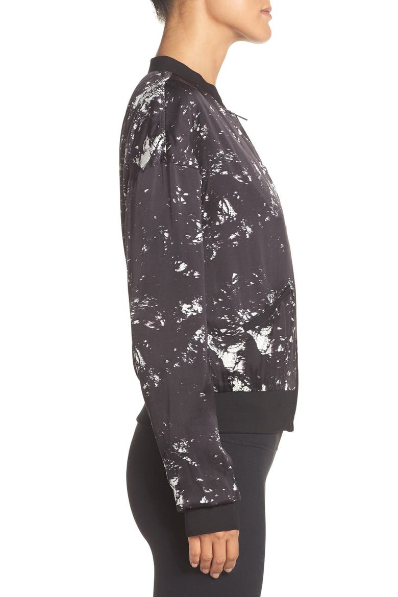 Reversible Bomber Jacket, Alternate, color, BLACK/ WHITE MULTI