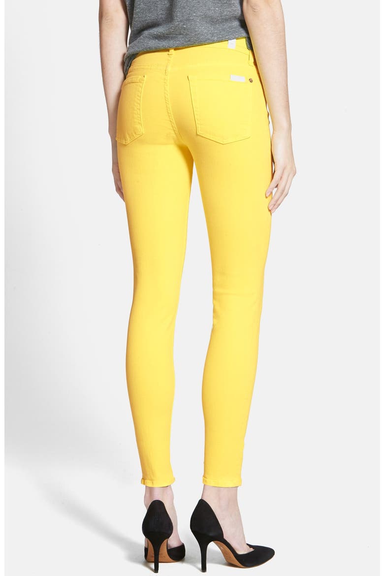 7 For All Mankind® 'The Ankle Skinny' Jeans, Alternate, color, BLAZING YELLOW