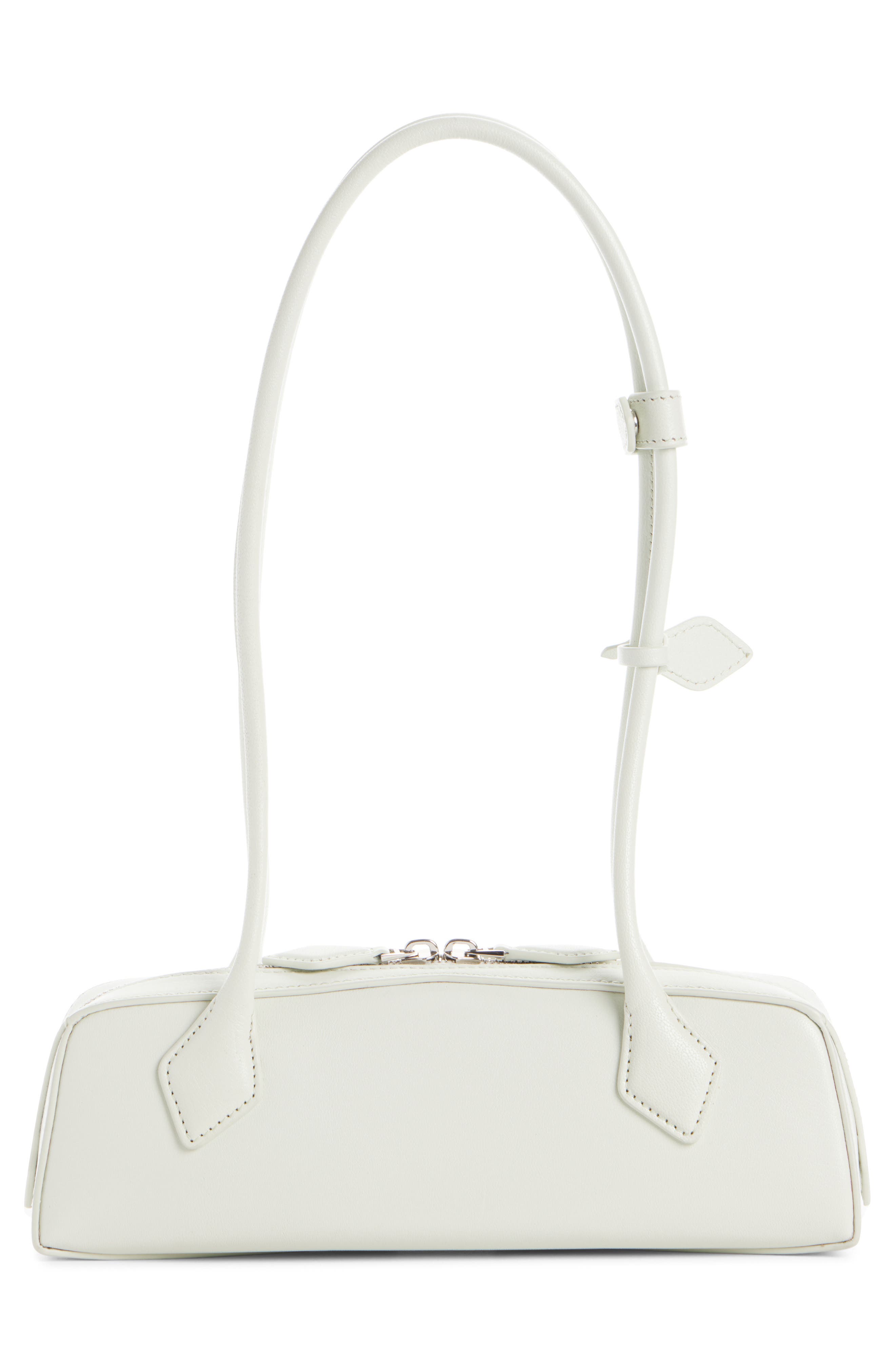 Alaïa Small Le Teckel Leather East/West Shoulder Bag, Alternate, color, Naturel
