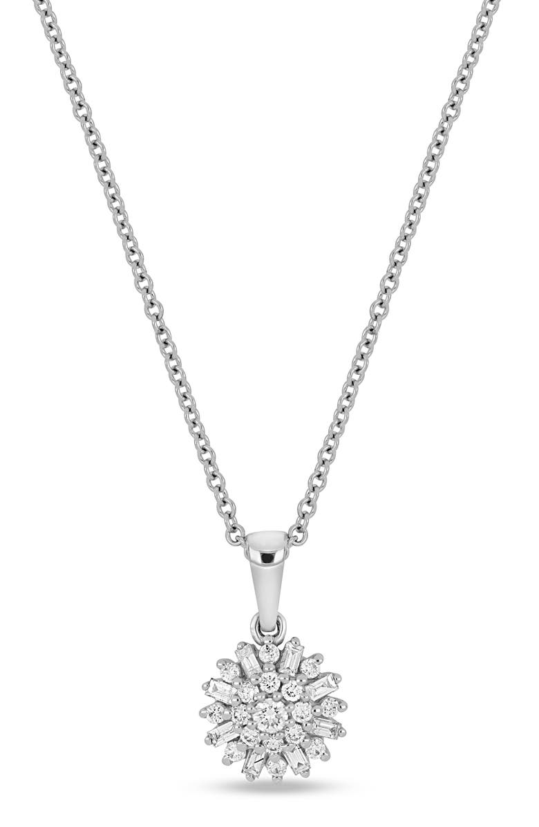 Bony Levy Gatsby 18K White Gold Diamond Flower Pendant Necklace, Main, color, 