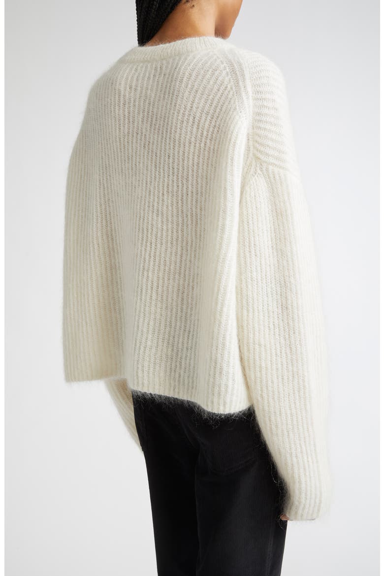Mohair & Wool Blend Rib Sweater, Alternate, color, ECRU
