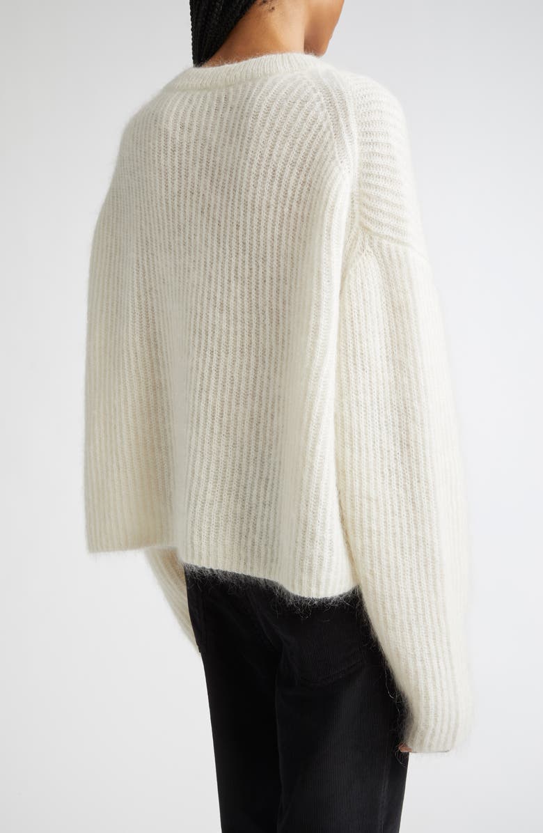 TOTEME Mohair & Wool Blend Rib Sweater, Alternate, color, Ecru