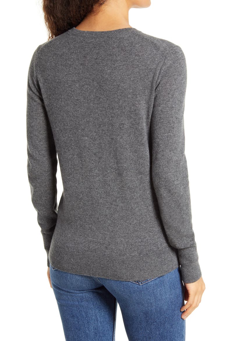 The Cashmere Crew Sweater, Alternate, color, CHARCOAL