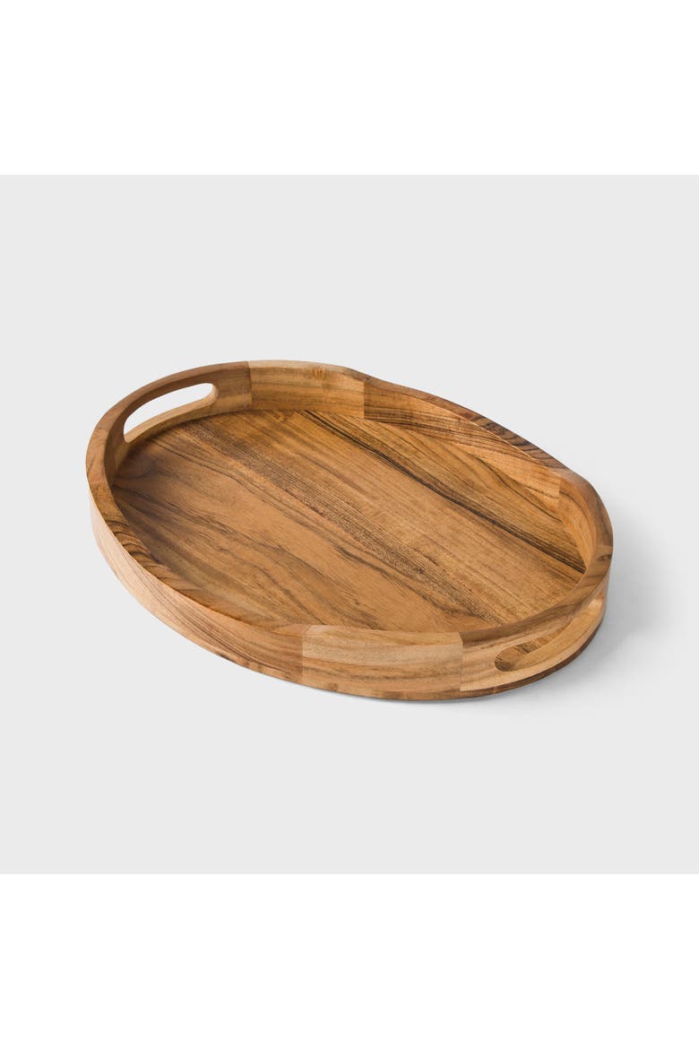 Acacia Wood Oval Serving Tray, Alternate, color, Natural Acacia Wood