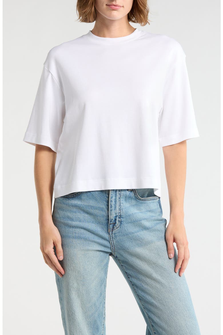 Wide Sleeve Crop T-Shirt, Main, color, OPTIC WHITE