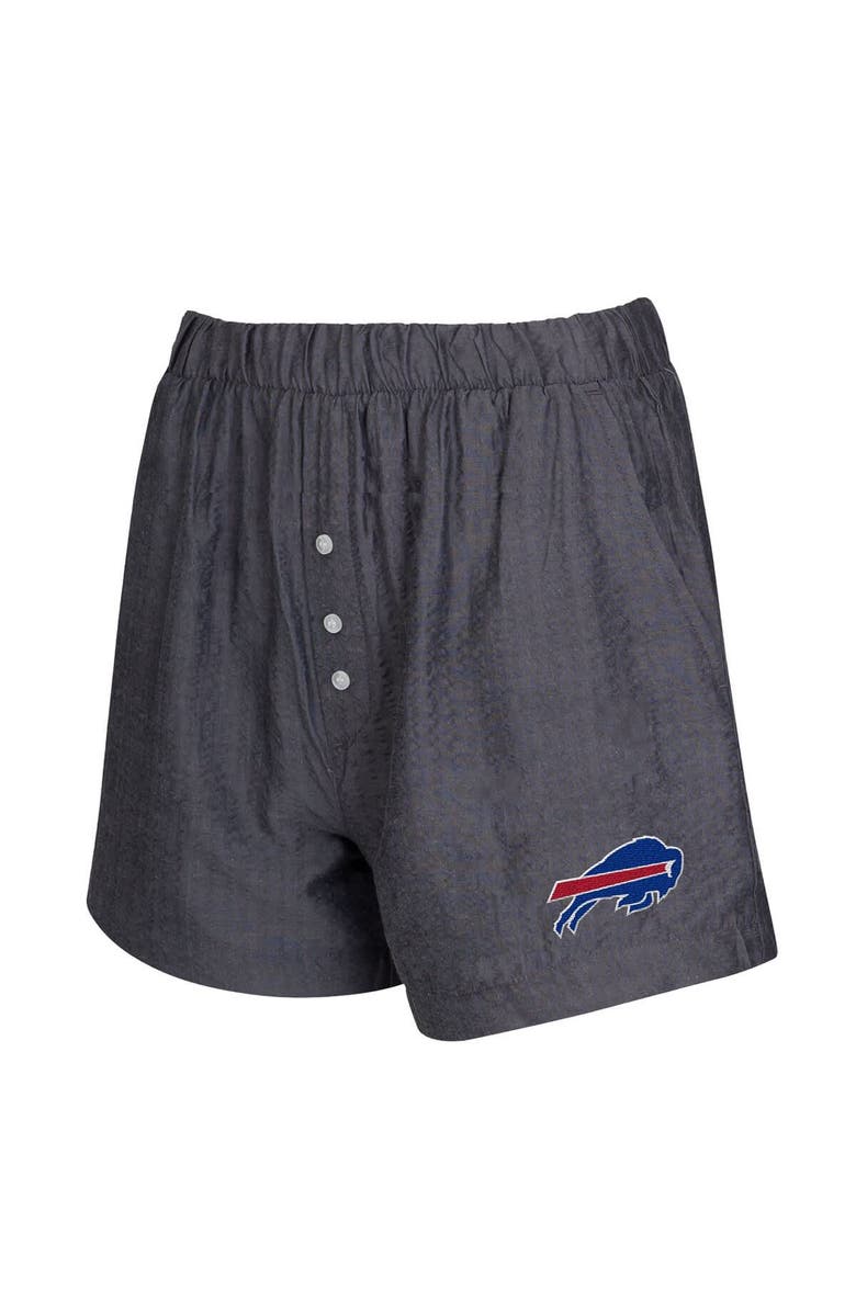 CONCEPTS SPORT Women
s Concepts Sport Charcoal Buffalo Bills Two-Pack Stripes and Solids Boxer Shorts Set, Alternate, color, Charcoal