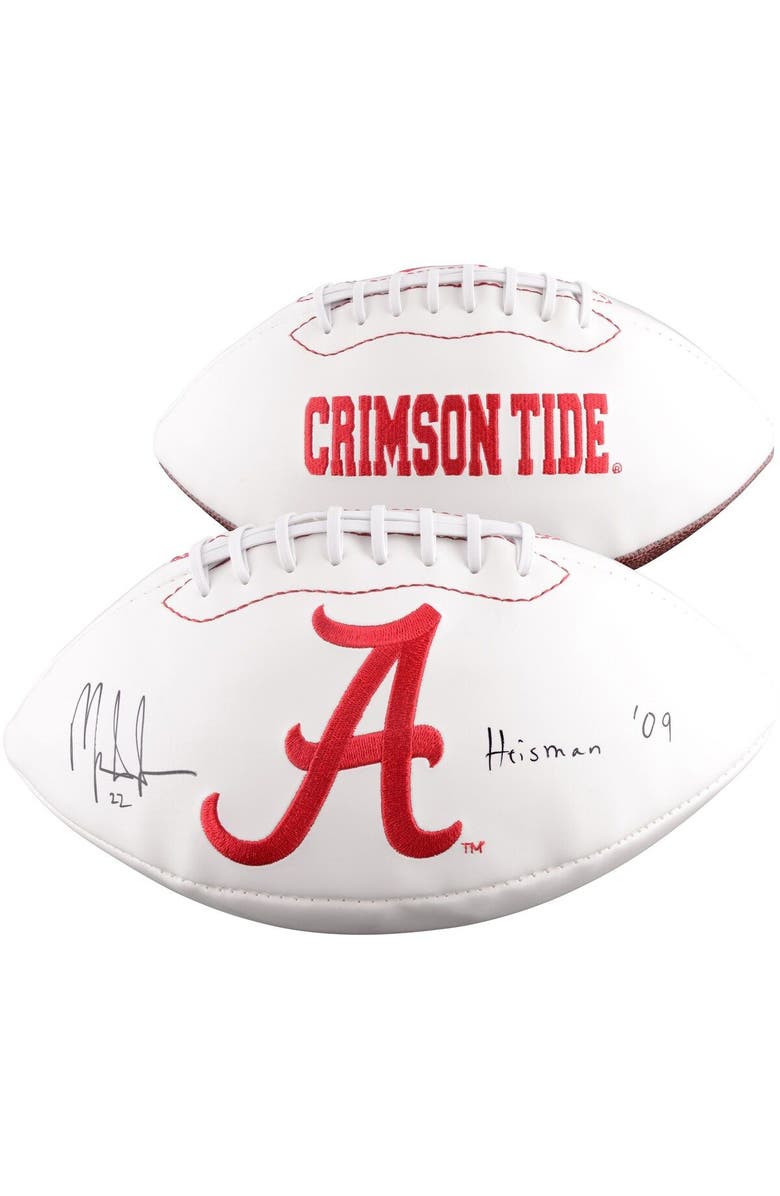 FANATICS AUTHENTIC Mark Ingram Alabama Crimson Tide Autographed White Panel Football with "Heisman '09" Inscription, Main, color, 