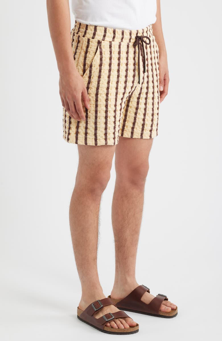 OAS Porto Stripe Waffle Shorts, Alternate, color, Tartufo