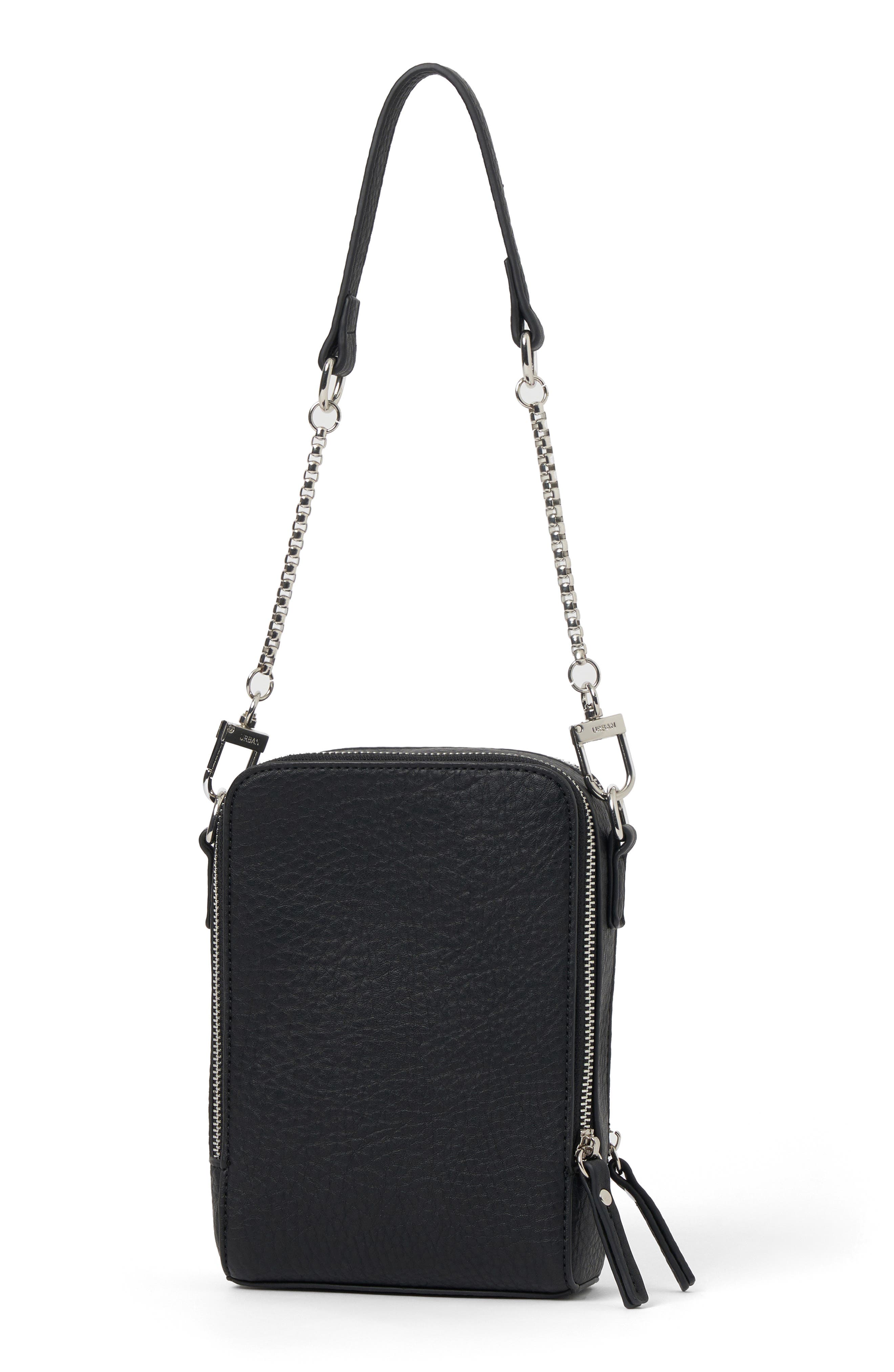 Urban Originals Mirror Mirror Vegan Leather Crossbody Bag, Alternate, color, Black